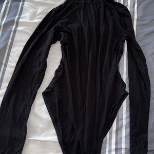 Black Turtle Neck Long Sleeve Bodysuit